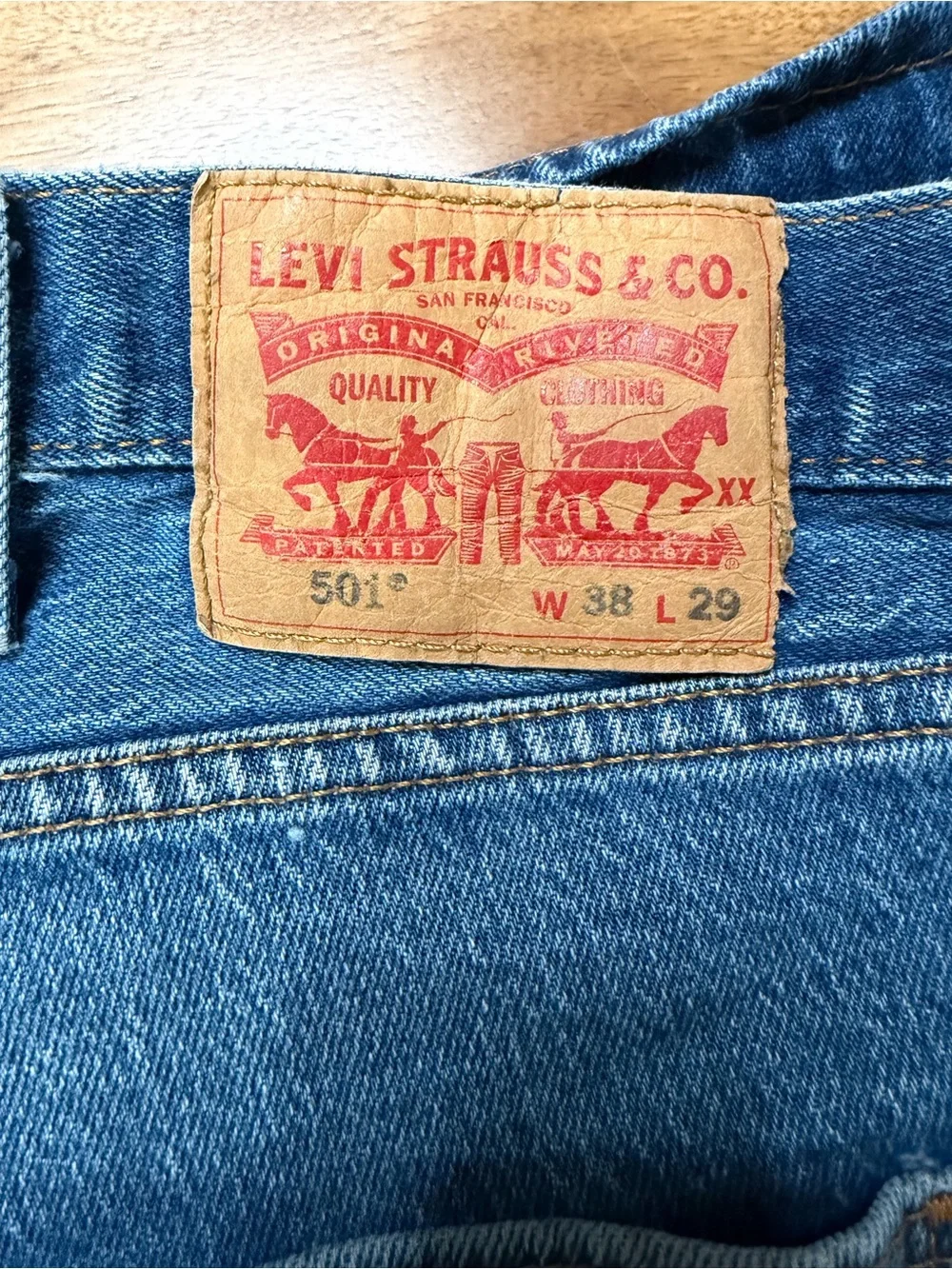 LEVI'S - Men’s 501 Jeans Vintage w/ Button Fly 38x 29 Adult | Made in Egypt